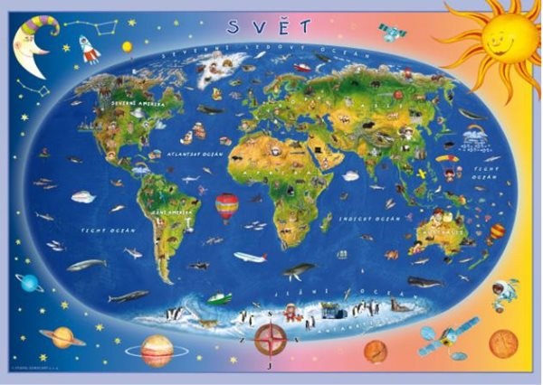 Puzzle  dětská mapa světa