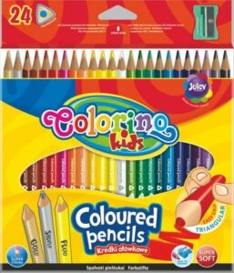 Trojhranné pastelky Colorino - 24 barev (zlatá