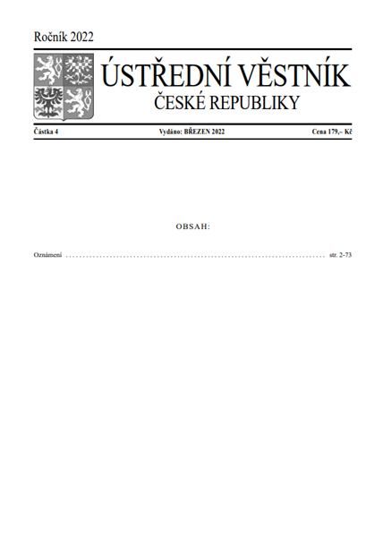 Ústřední věstník ČR 2022/004