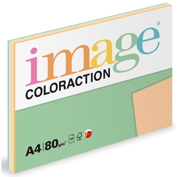 Coloraction A4 80 g 5 × 20 ks - mix pastelové (žlutá