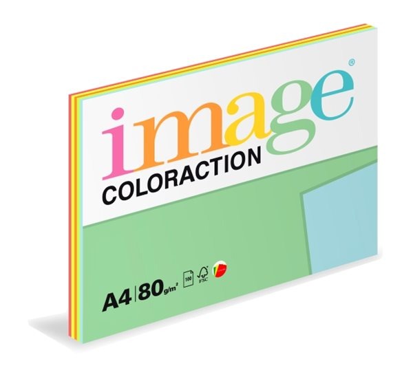 Coloraction A4 80 g 5 × 20 ks - mix reflexní (růžová