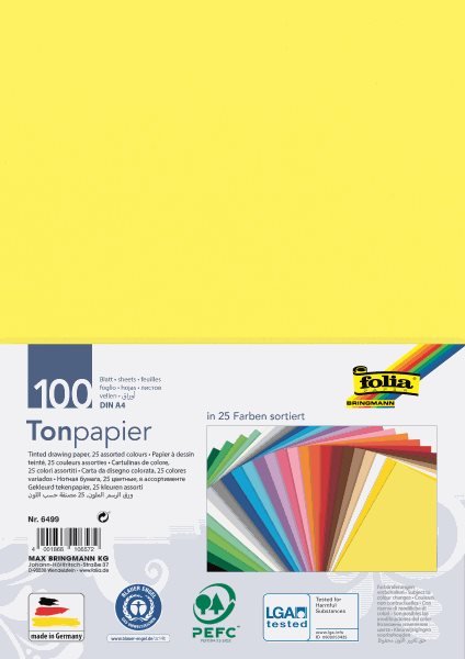 Folia Barevné papíry A4 130 g -  25 barev