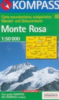 Monte Rosa - mapa Kompass č.88 - 1:50t /Itálie