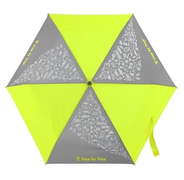 Dětský skládací deštník Step by Step - neonový žlutý