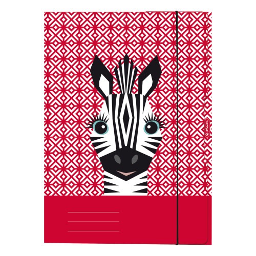 Herlitz Desky s gumou A4 3 klopy Cute animals - zebra