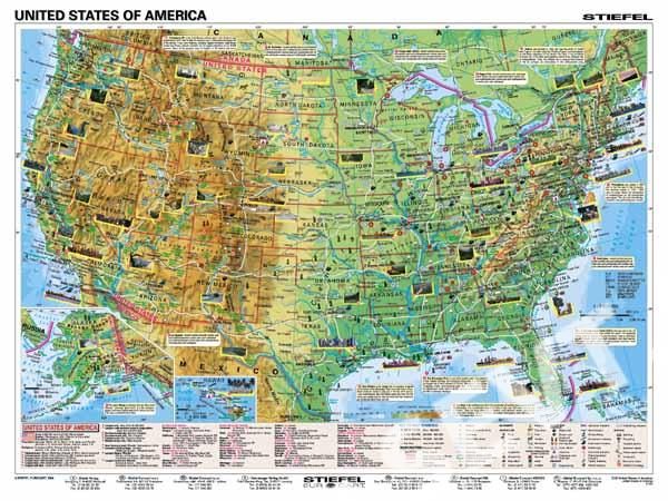 Basic Facts about the USA - mapa A3