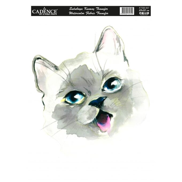 Nažehlovací obrázek na textil Cadence - akvarelová kočka