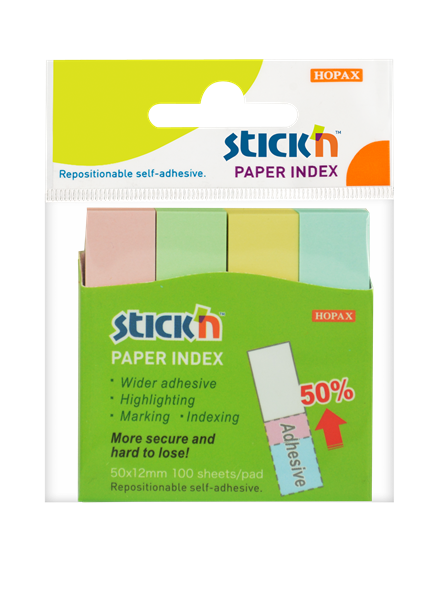 Papírové samolepicí záložky Stick'n 50 × 12 mm