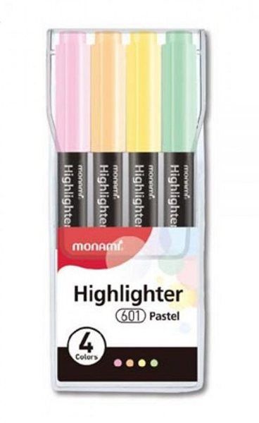 Zvýrazňovač Monami 601 pastel - sada 4 barev