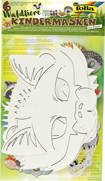 Papírové masky pro následnou dekoraci - Lesní zvířata