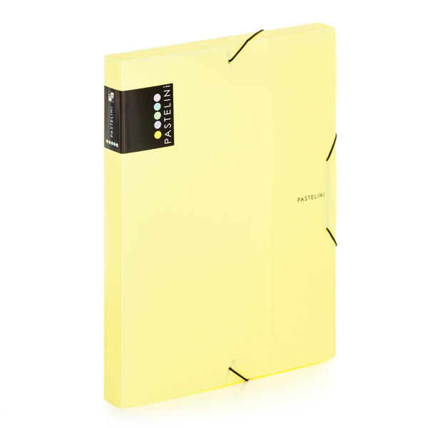 Karton PP PASTELINi Krabice s gumou A4 PP - žlutá