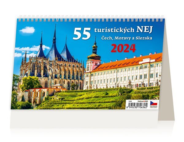 Kalendář stolní 2024 - 55 turistických nej Čech