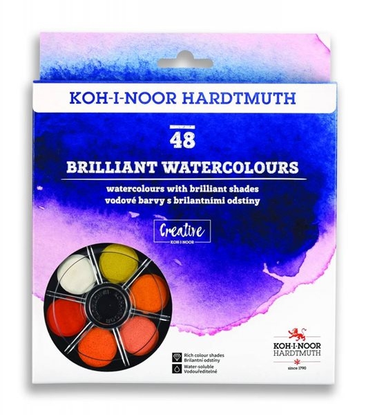 Koh-i-noor brilantní vodové barvy (anilinky) 48 barev