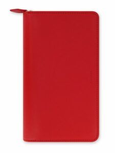 Filofax Kroužkový diář 2023 Saffiano osobní compact zip - červený