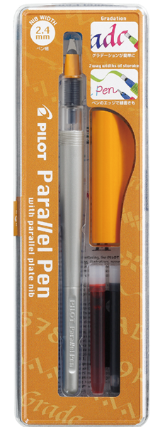 Kaligrafické pero Pilot Parallel Pen - oranžovošedé