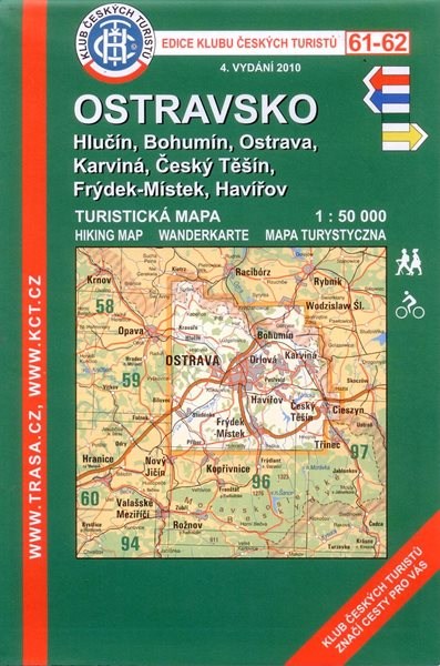 Ostravsko - mapa KČT č.61-62 - 1:50 000