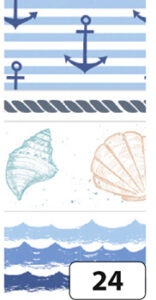 Sada samolepicích papírových washi pásek - Moře