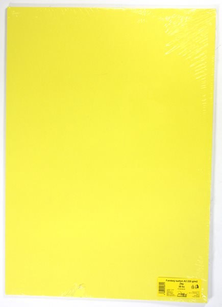 Kreslicí karton barevný A2 225 g - 20 ks - žlutá