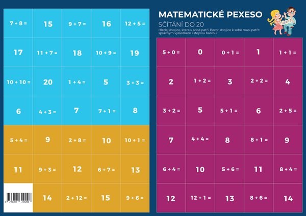 Pexeso - Matematika - Sčítání v oboru do 20  - PhDr. Martin Staněk
