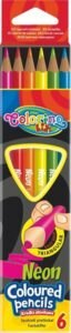 Trojhranné pastelky Colorino - neonové - 6 barev
