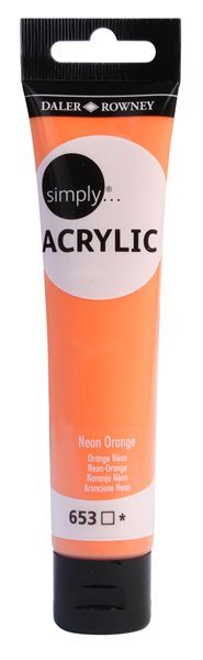 Akrylová barva Simply 75 ml - neonově oranžová