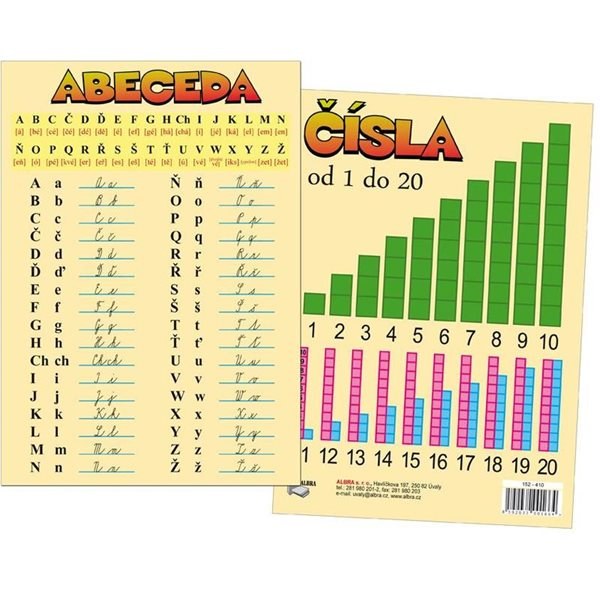 Abeceda / čísla - tabulka A5 (oboustranná) - Albra s.r.o