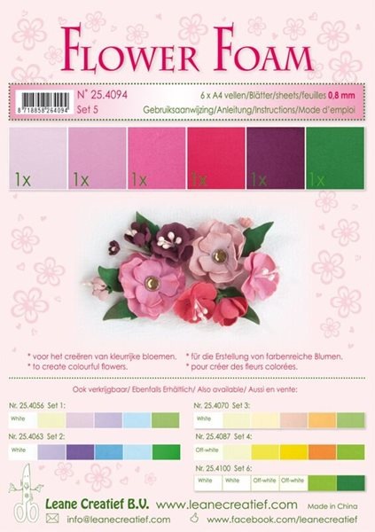 Speciální pěnová gumana výrobu květin A4 - červeno-růžové barvy
